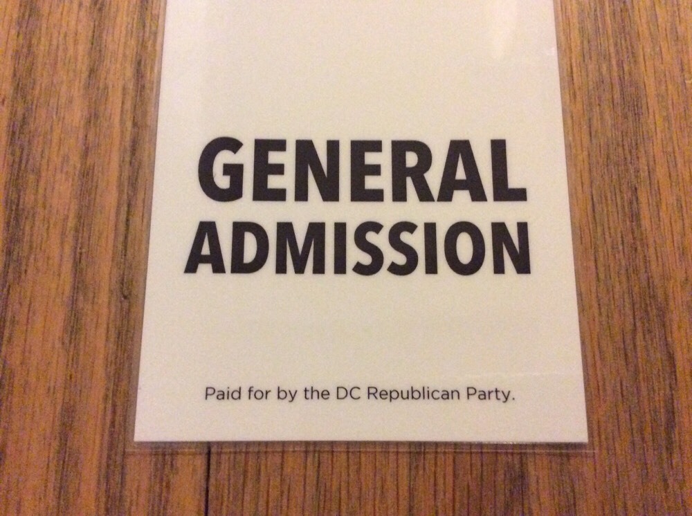 2015 DC Republican Party Presidential Straw Poll Credential Dr. Ben Carson Wins
