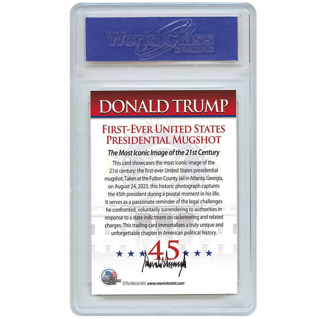 Trump Mugshot Collector Trading Card – Graded Gem Mint 10