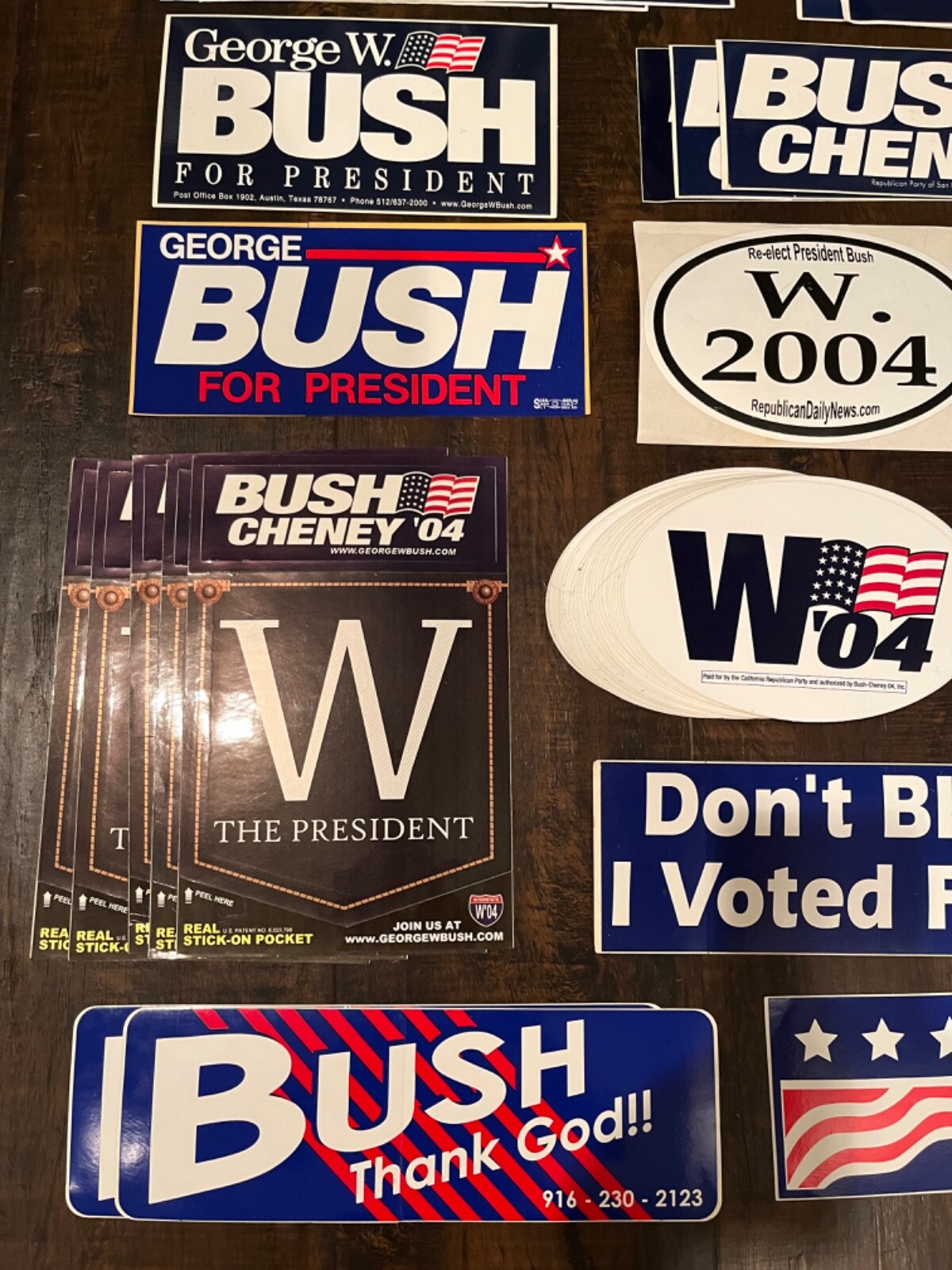 Vintage Lot of 64 2000 2004 George W. Bush Dick Cheney Bumper Stickers Decals