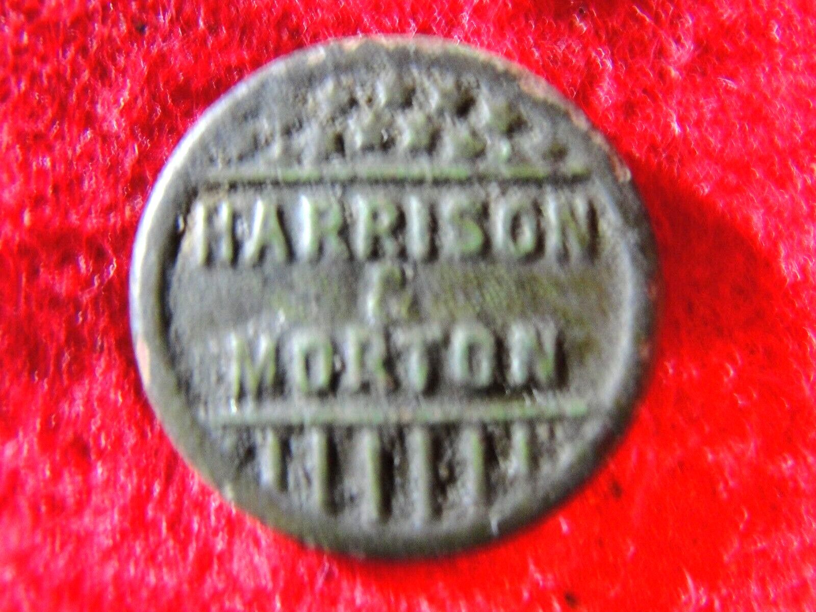 RARE PRESIDENTIAL HARRISON & MORTON CAMPAIGN BUTTON