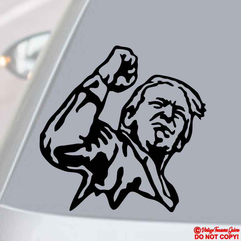 PRESIDENT DONALD TRUMP RAISED FIST FIGHT Vinyl Decal Sticker Car 2024 YOU MISSED