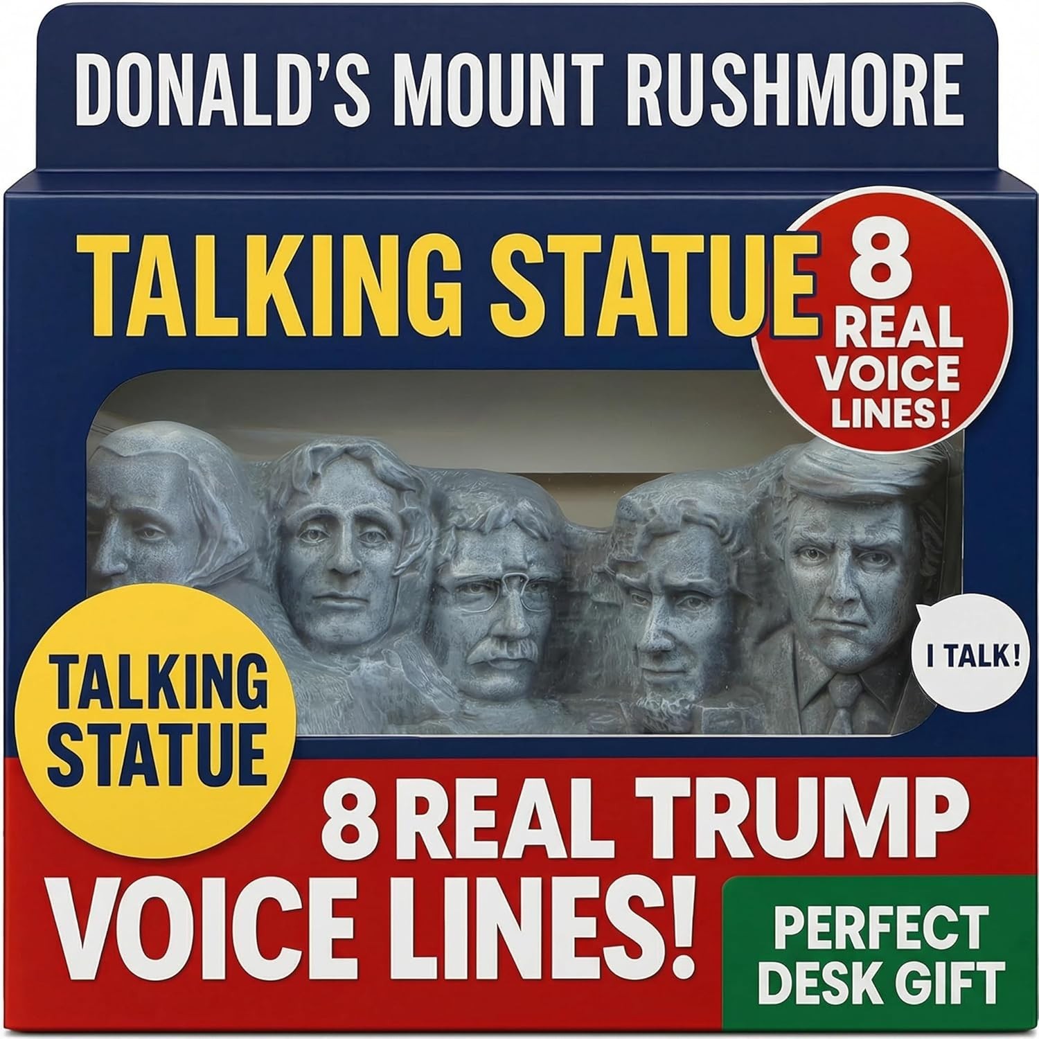 Donald Trump Mount Rushmore Talking Statue – Fathers Day Present for Dad – Says