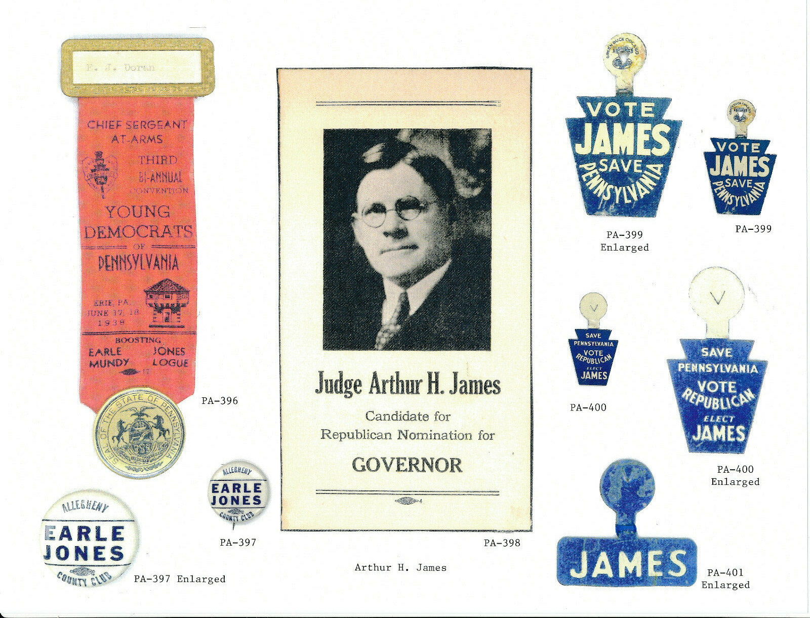 Political Campaign Items Pennsylvania Governors & USSen 454 page full color book