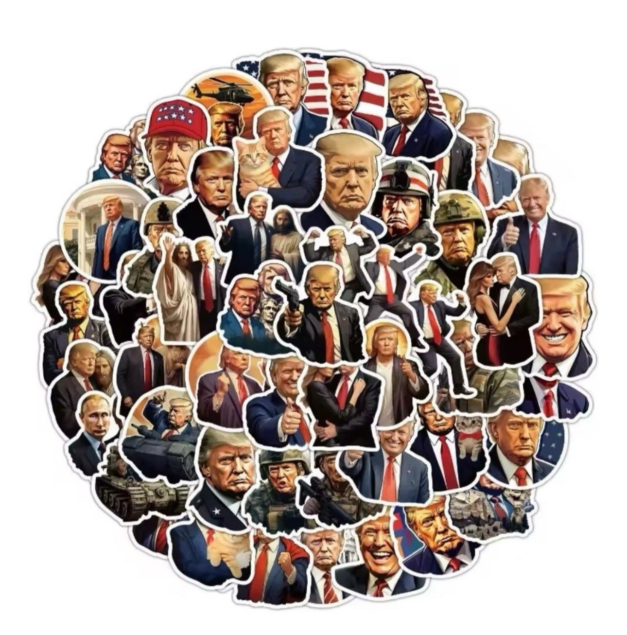 50 PCS FIGHT Donald Trump MAGA AMERICA USA 2025 Sticker Decals 2.5-3.5” LOT T2