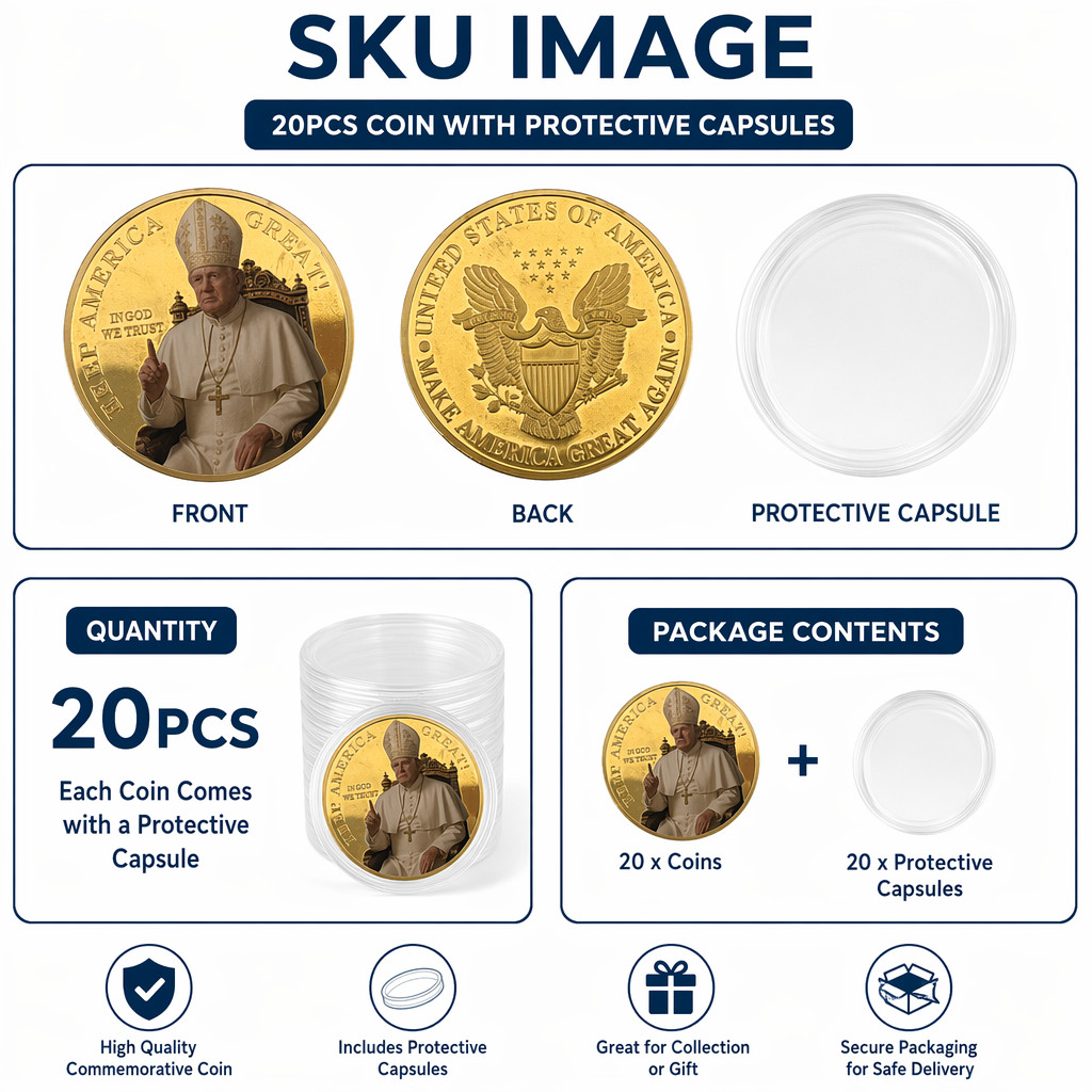 20Pcs Trump Make America Great Again Commemorative Coin Metal Collectible Coin