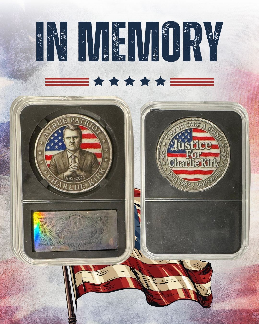 Charlie Kirk 2025 Commemorative Coin – A Fallen Hero for Justice & Freedom
