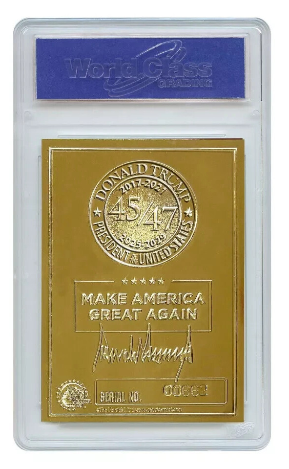 DONALD TRUMP 45th/47th PRESIDENT SEAL Signatured Graded GEM-MT 10 23KT GOLD CARD