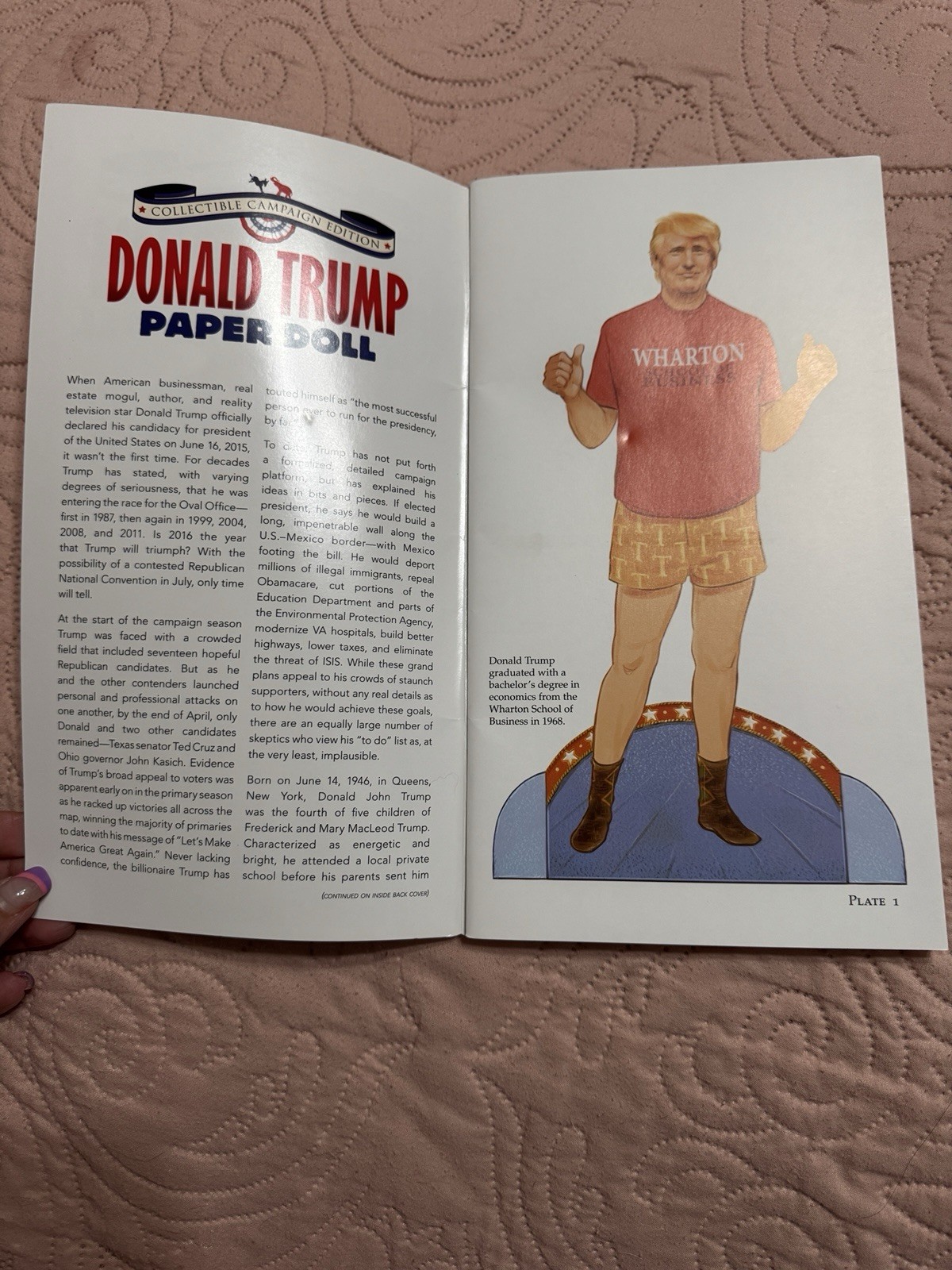 Donald Trump Campaign Paper Doll Book Politics Collectible United States