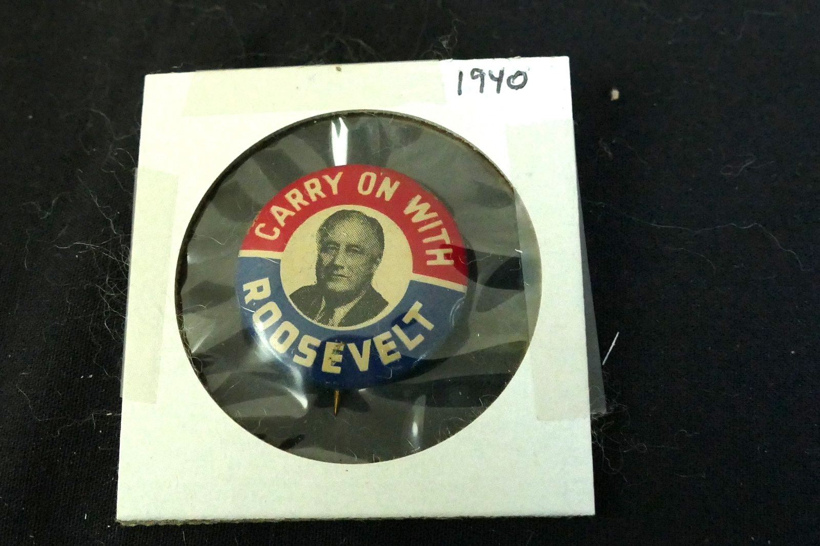 FDR Franklin D. Carry On With Roosevelt Campaign Button Pin Pinback 1 Inch