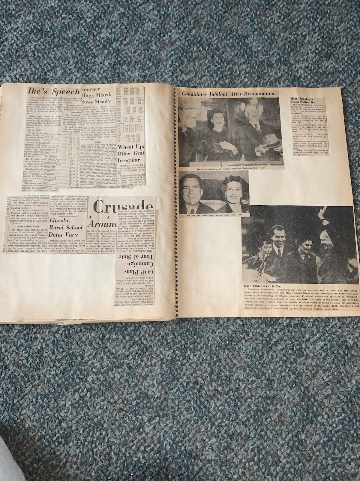 1956 President Eisenhower And GOP Convention Book With 53 Pages,w/Nebraska Ties!