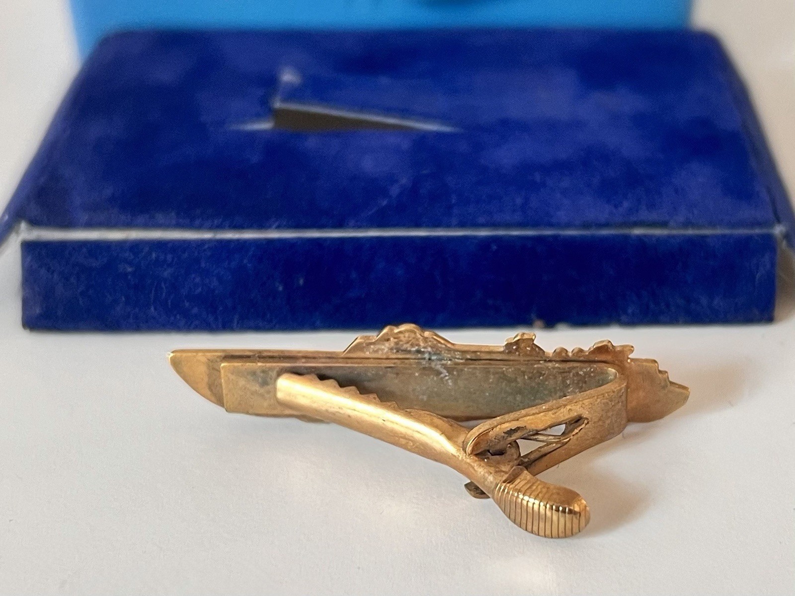 Kennedy (JFK) PT 109 Tie Clip Original Plastic Case Designer Frank Allen Orofino