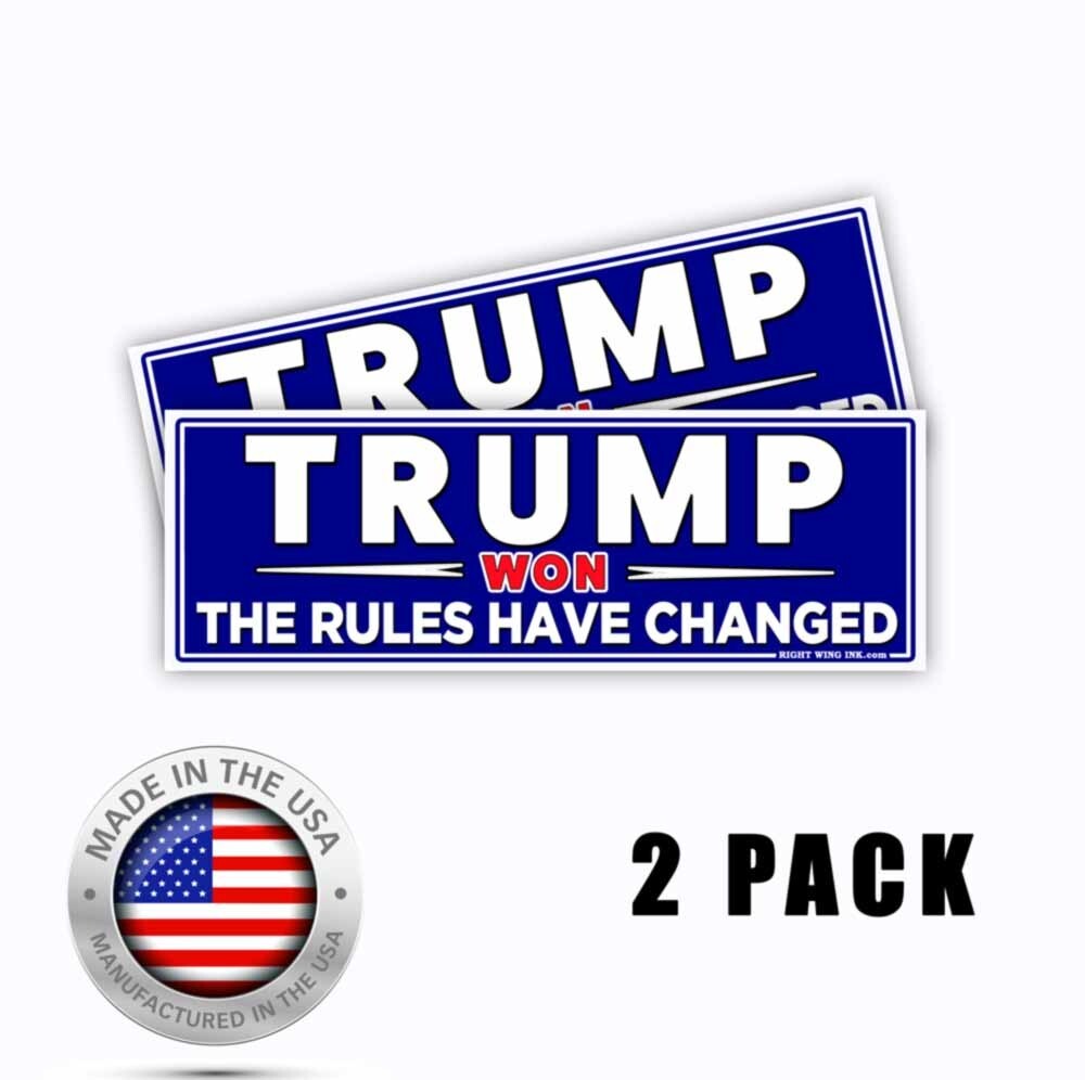 TRUMP Won The Rules Have Changed – 2024 Pro Trump 9×3 Stickers – 2 pack 9×3
