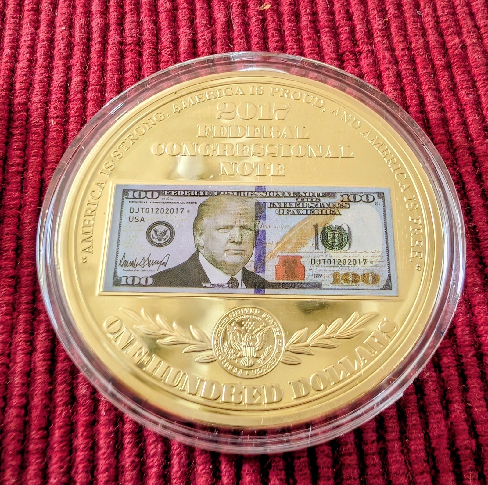 10 Gold/Silver Plated Donald Trump Coins in Protective Holders. MAGA.