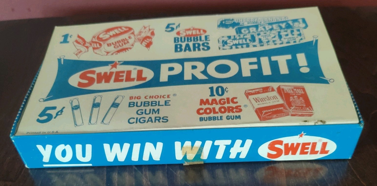 Vintage 1968 Richard Nixon Swell Bubble Gum Cigar Box – Box of 24 Pieces w/ Top