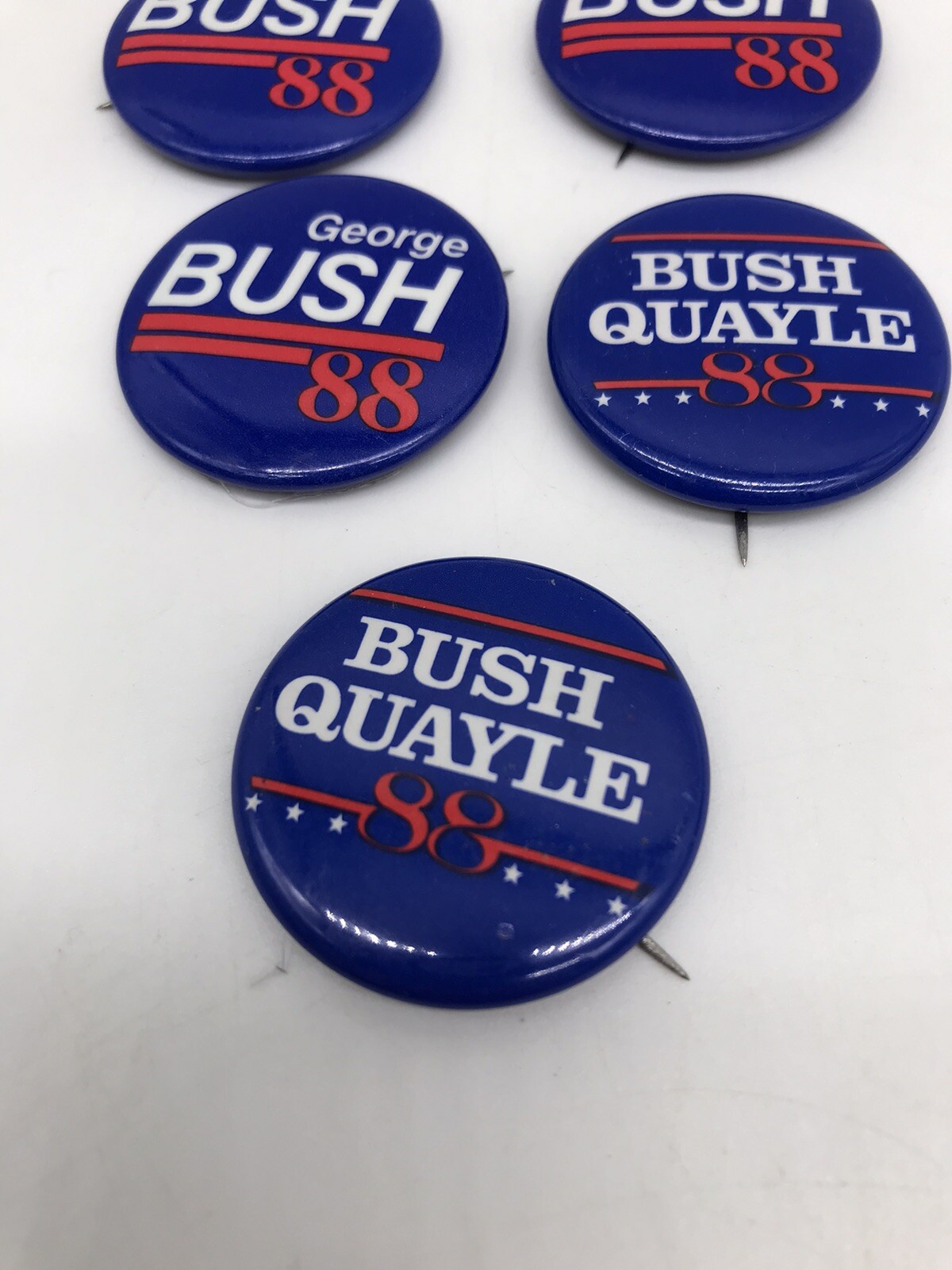 Campaign Button George Bush & Dan Quayle 1988 1992 Bumper Sticker