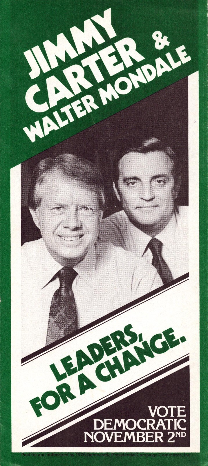 1976 Jimmy Carter & Walter Mondale Presidential Campaign Brochure