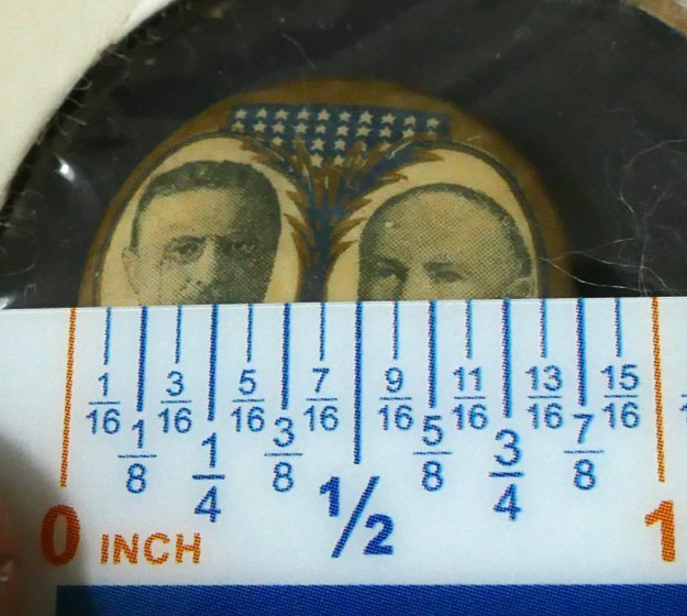 1904 Teddy Roosevelt Charles Fairbanks Jugate Campaign Button Pin 7/8″
