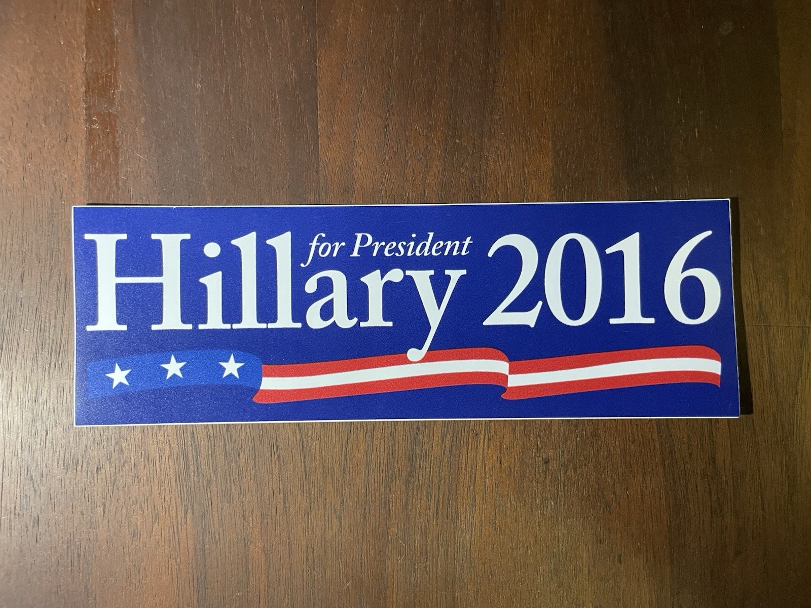 Hillary for President 2016 9″ x 3″ vinyl bumper sticker