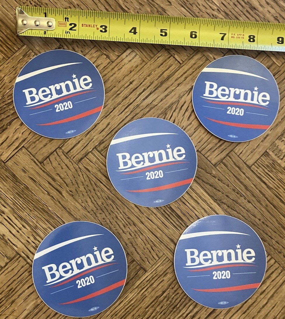 BERNIE SANDERS FOR PRESIDENT 2020 STICKER DEMOCRAT (Lot Of 5)