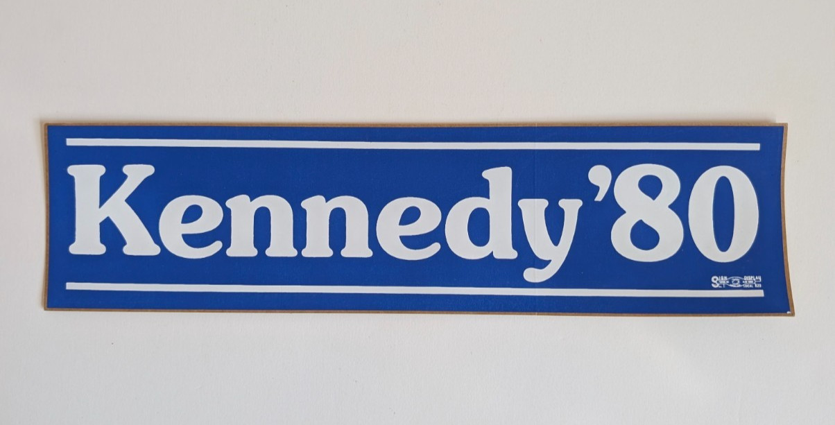 Vintage 1980 Ted Kennedy 1980 Presidential Campaign Bumper Sticker