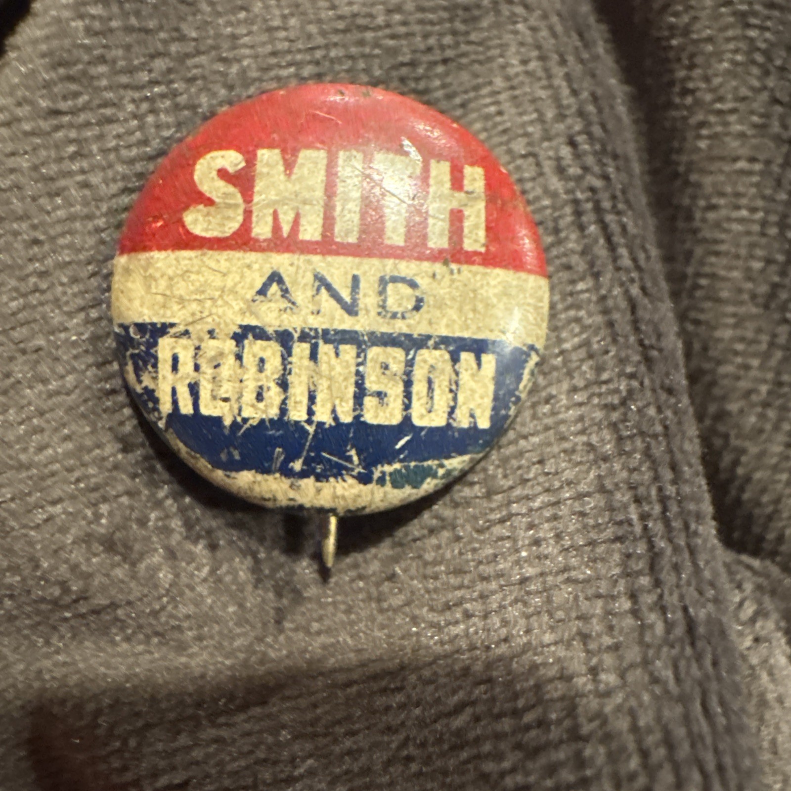 1928 Smith & Robinson Political Campaign Governor New York Election Button Pin