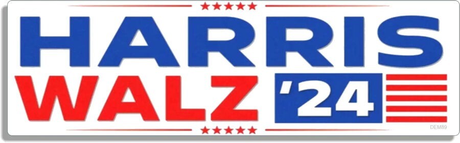 Kamala Harris Tim Walz For President 2024 ’24 3×10 Inch Bumper Magnet