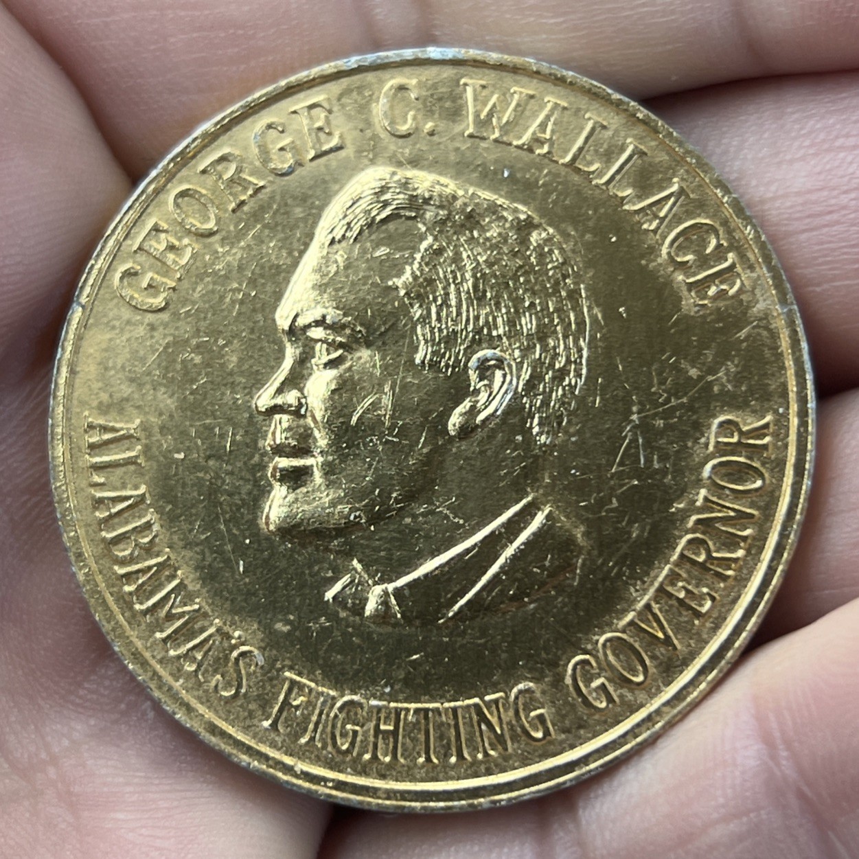 Vintage George Wallace 1968 Metal Campaign Tokens 1 5/8” Coin Alabamas Governor