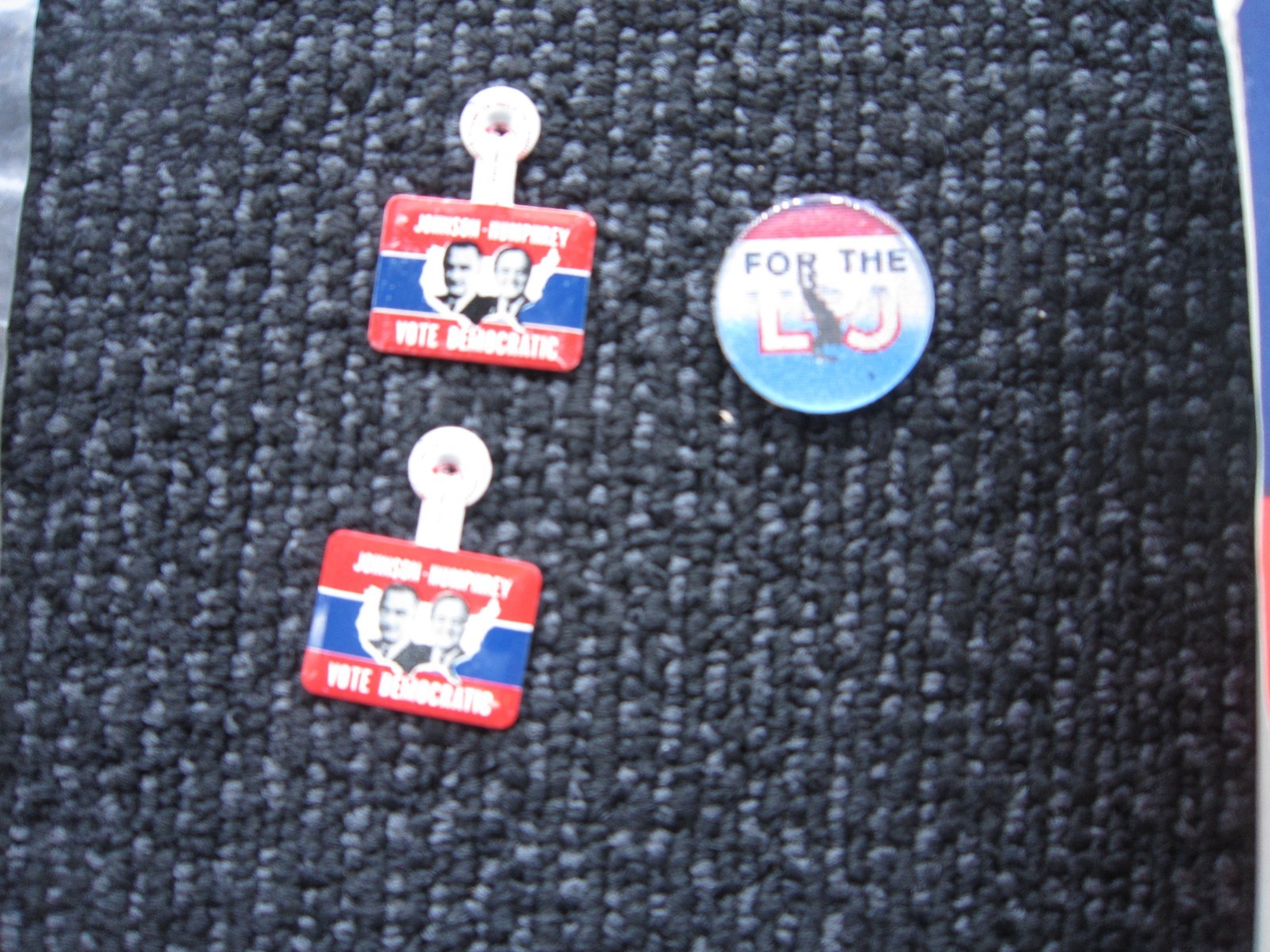 1964 LBJ For President plastic and cardboard banners