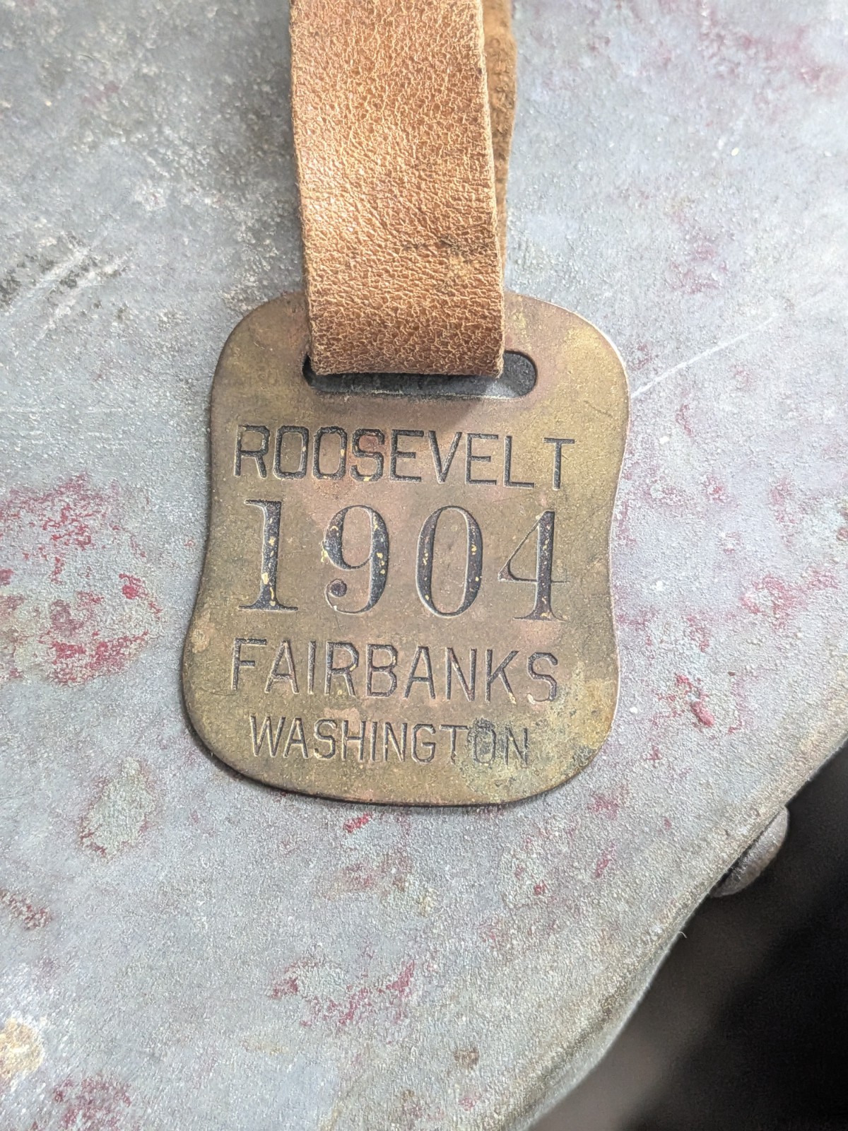 1904 Theodore Roosevelt Political Campaign Brass Watch Fob FAIRBANKS