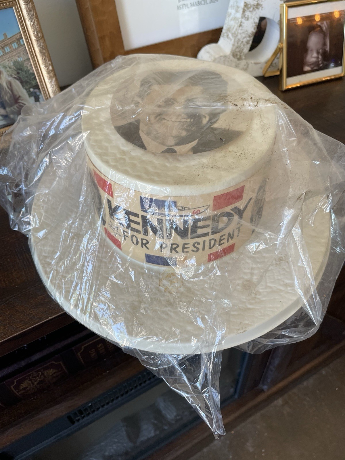 John F. Kennedy 1960 Kennedy for President Plastic Campaign Hat Signed