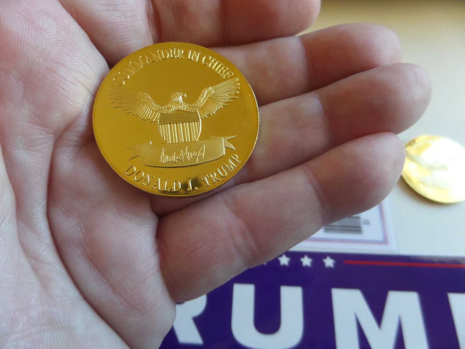 DONALD TRUMP (MAGA) RALLY- WILDWOOD, NJ, 01-28-2020 TICKET-BUMPER STICKER & COIN