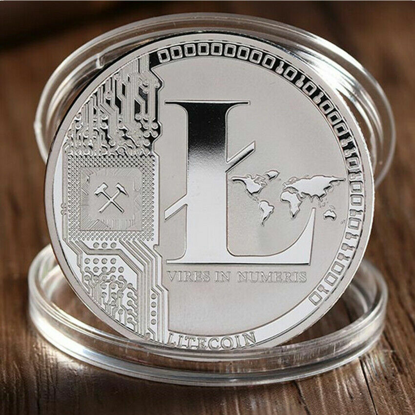 10x Coins Litecoin Iron Plated Collectible Crypto Coin in plastic case