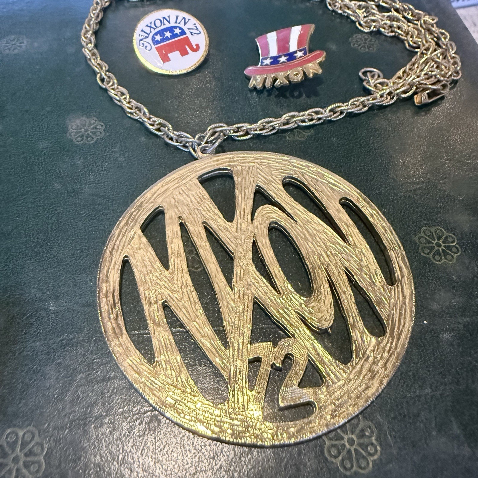 Lot 1972 Richard Nixon Campaign 3” Necklace Jewelry Pins Rare