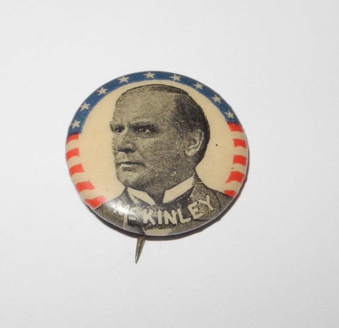 1896 William McKinley Political Campaign President Election Button 7/8″ Pin