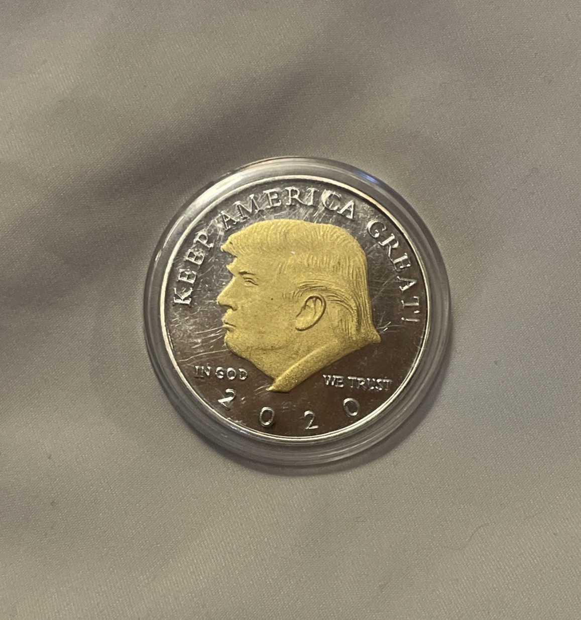 DONALD TRUMP 2020 SILVER GOLD PLATED COIN 45 PRESIDENT KEEP AMERICA GREAT