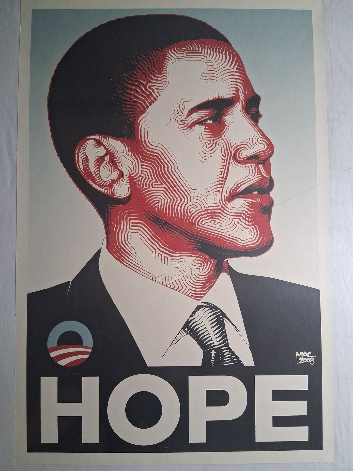 Barack Obama “Hope” 2008 Offset Litho Poster By El Mac (Miles MacGregor) 24×36