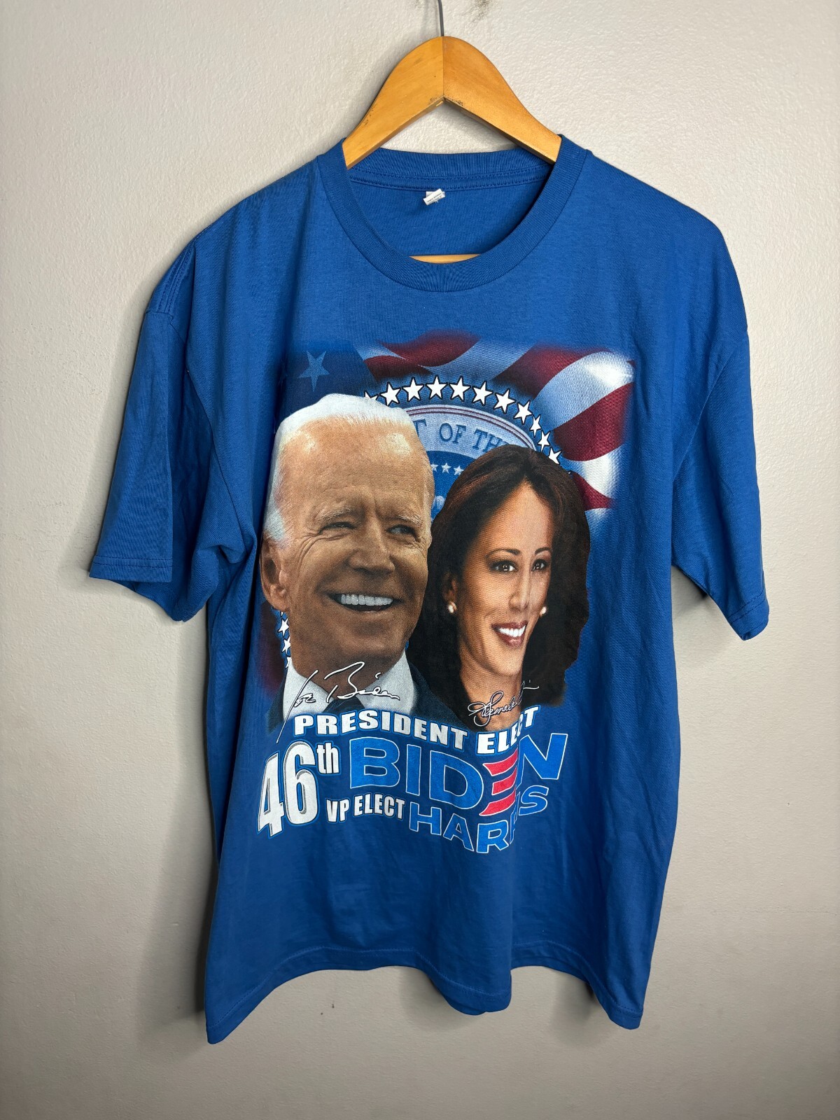 Kamala Harris Joe Biden Election Crew T-Shirt Men’s Size L Blue 1838