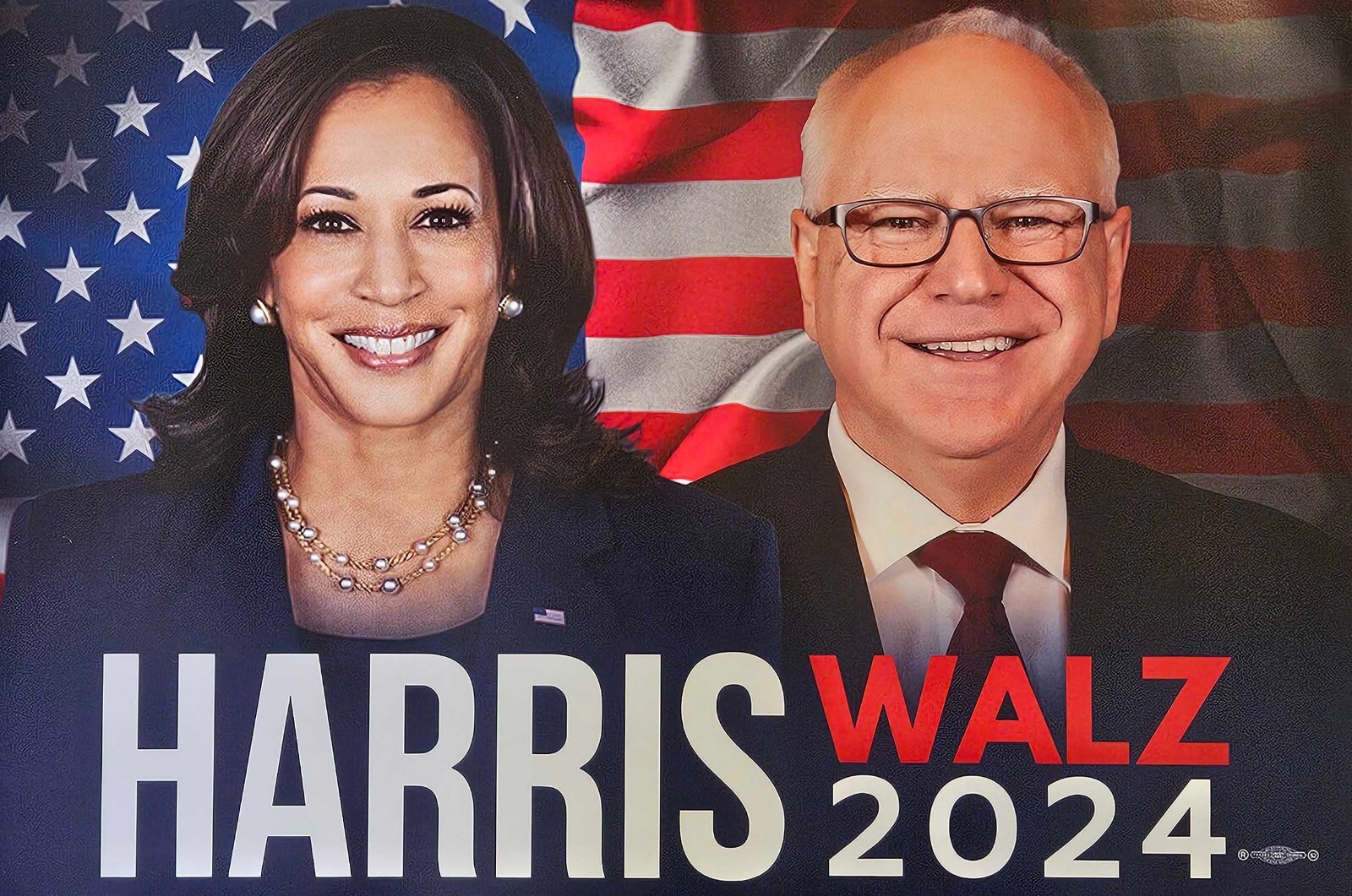 Kamala Harris & Tim Walz Dramatic New Campaign Poster