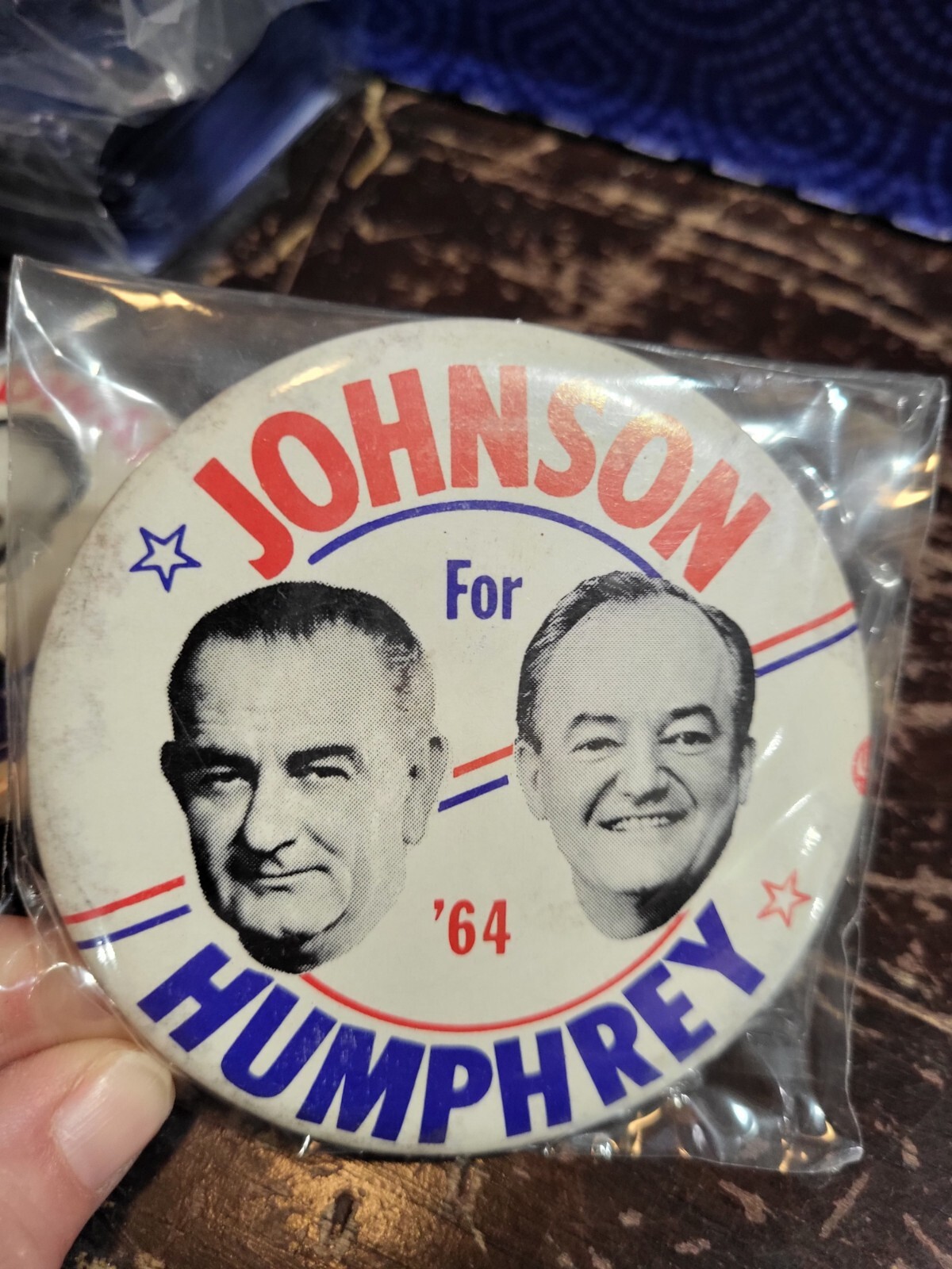 3 X 1960s Presidential Campaign Buttons Old Stock Excellent 3.5” 4 Button