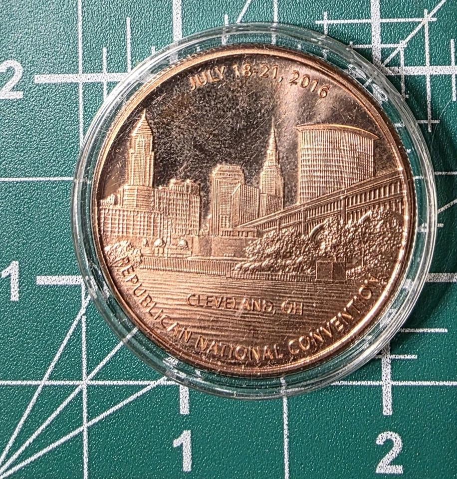 2016 1 Oz Copper Republican National Convention GOP President Trump, Ohio, RARE