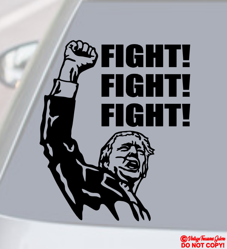 PRESIDENT DONALD TRUMP RAISED FIST FIGHT 2024 Vinyl Decal Sticker Car YOU MISSED