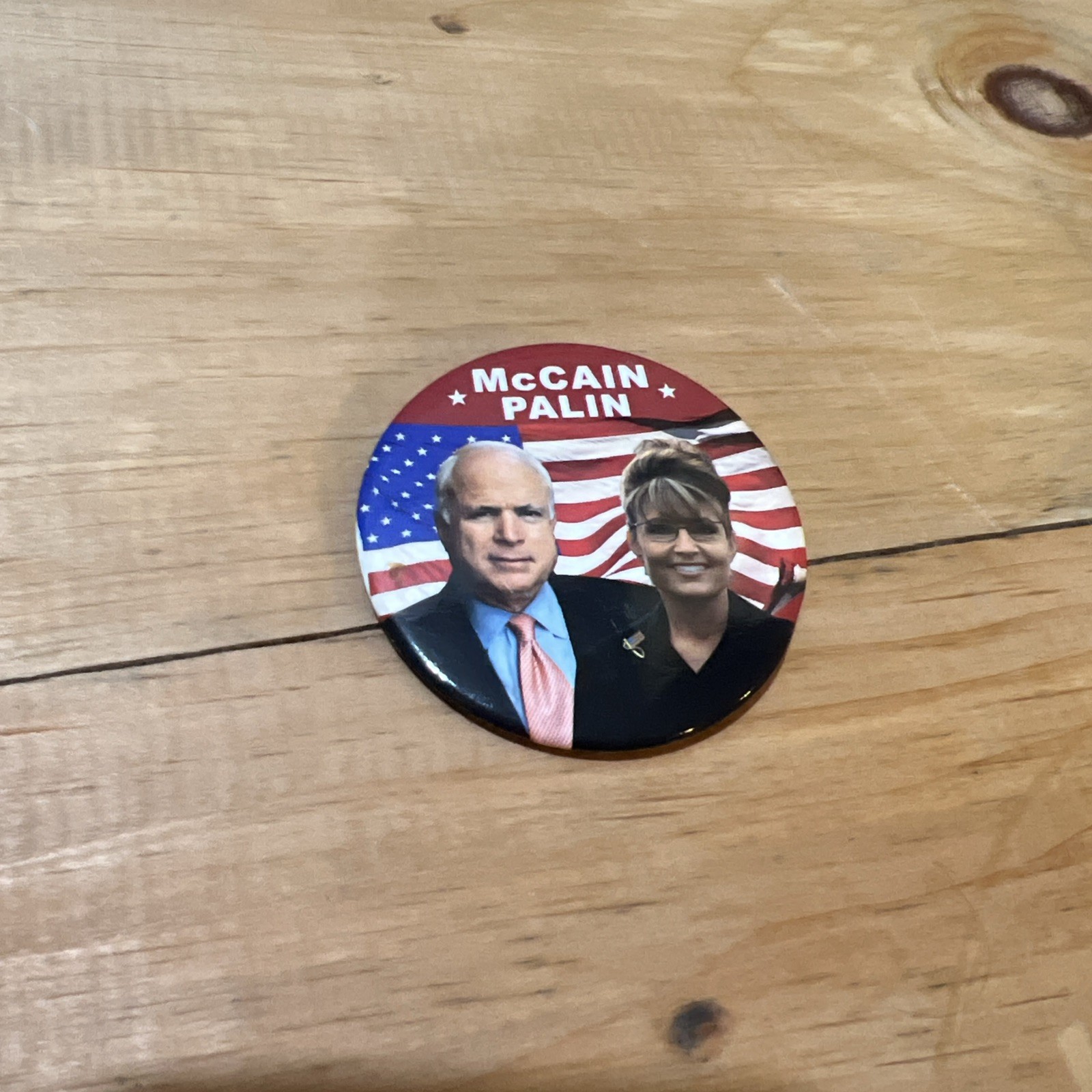 John McCain & Sarah Palin 2-1/4″ Presidential Campaign Button 2008