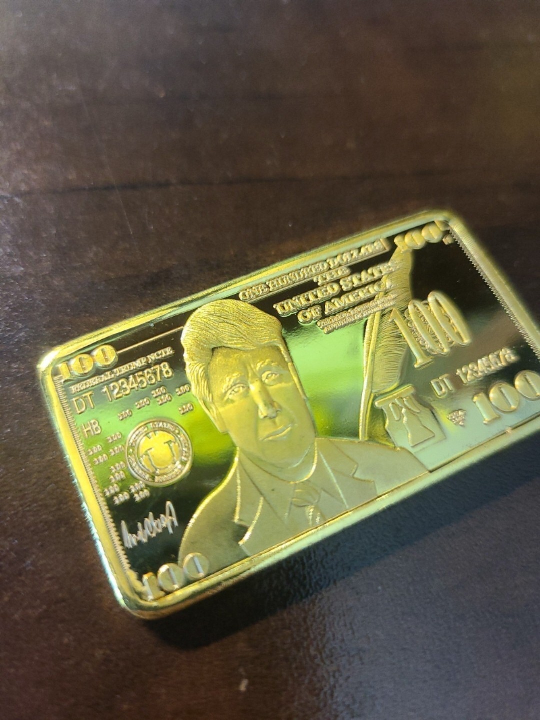 2024 Trump 100 Dollars Gold Bar Collectibles US Make America Great Again Gift