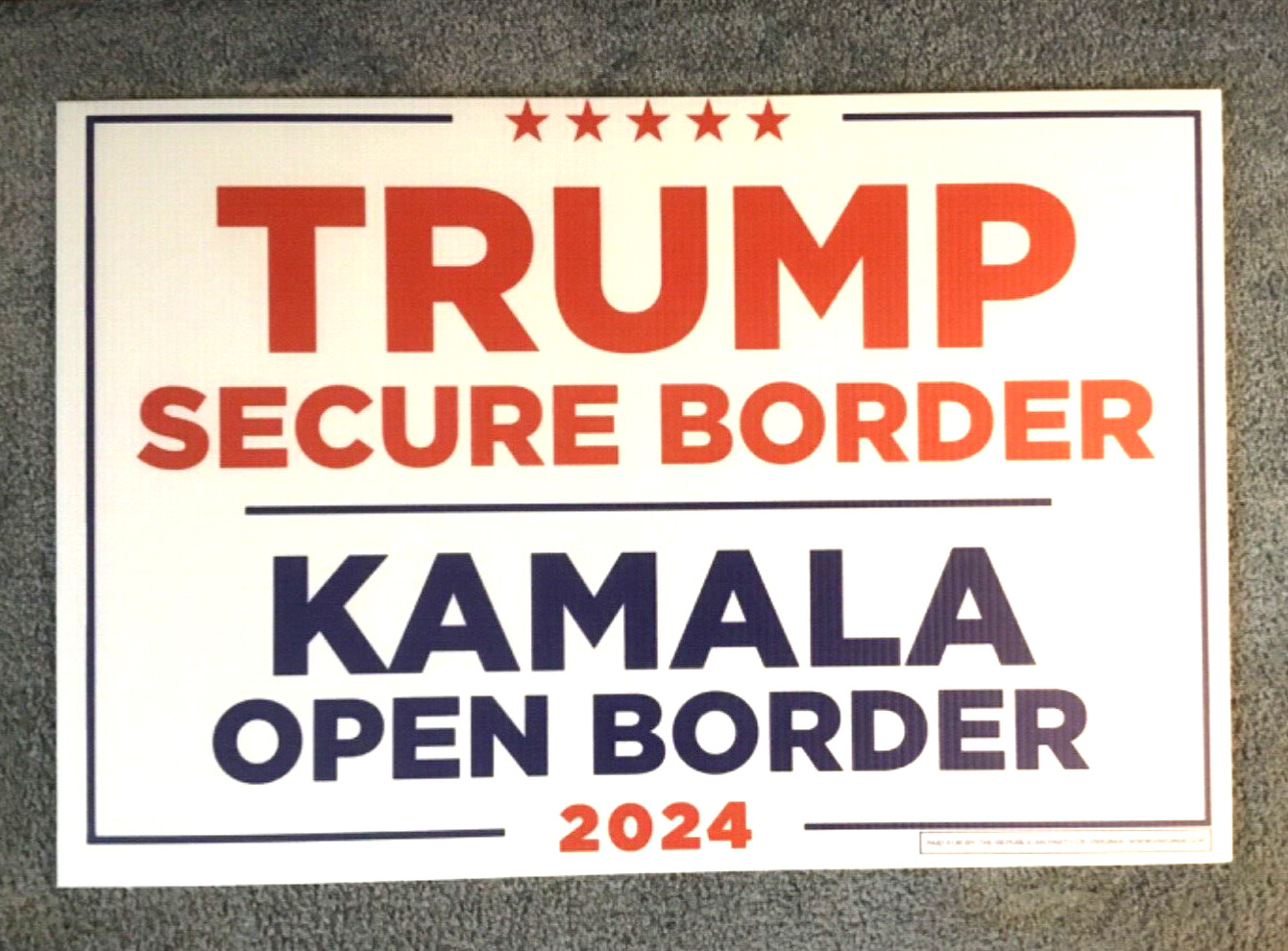 DONALD TRUMP 2024 YARD SIGN 16X24” double sided Virginia Republican Party Border