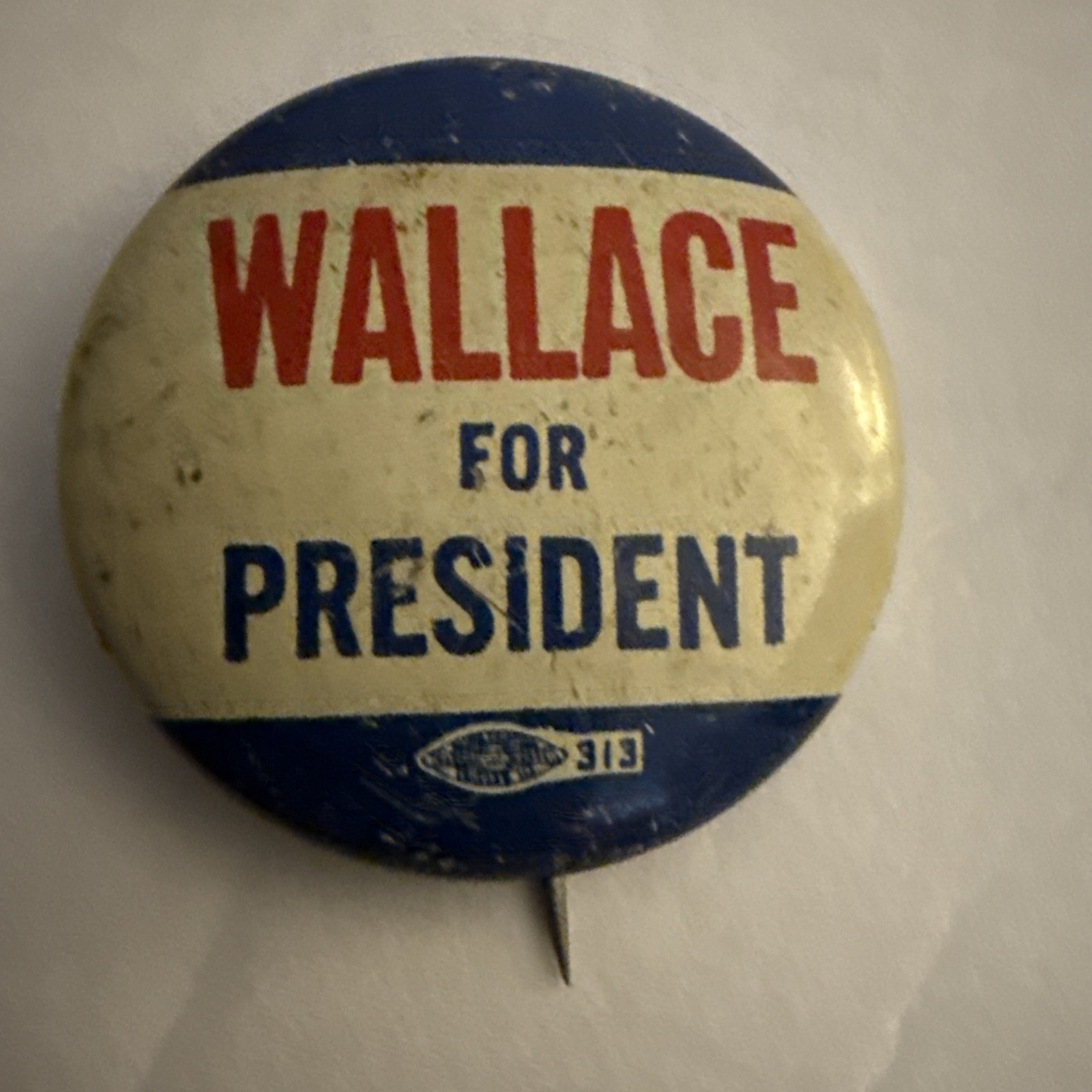 George Wallace for President 1968 Presidential Campaign Pinback Button 1” VTG