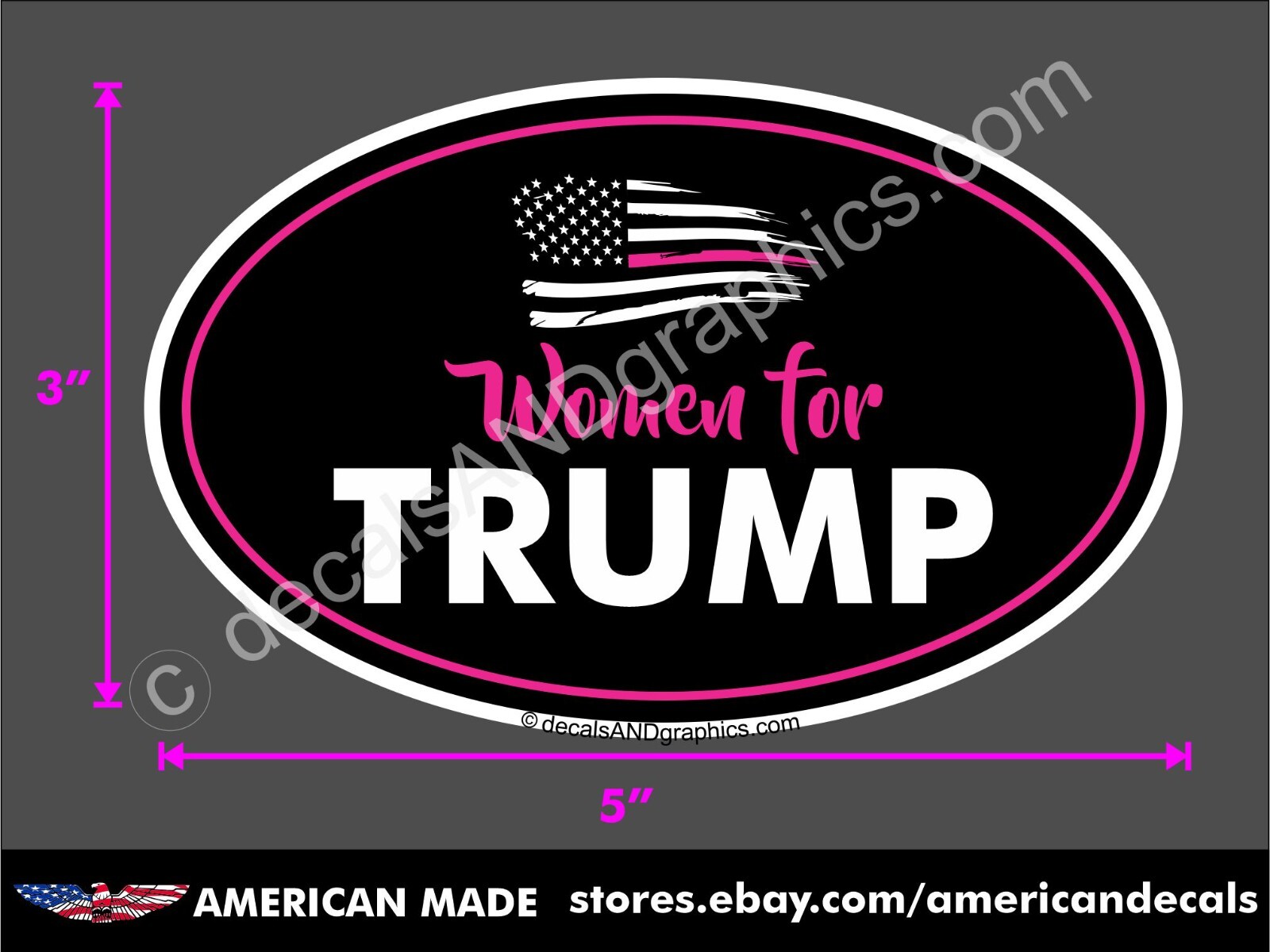 TRUMP STICKER WOMEN FOR TRUMP FLAG DECAL WINDOW BUMPER