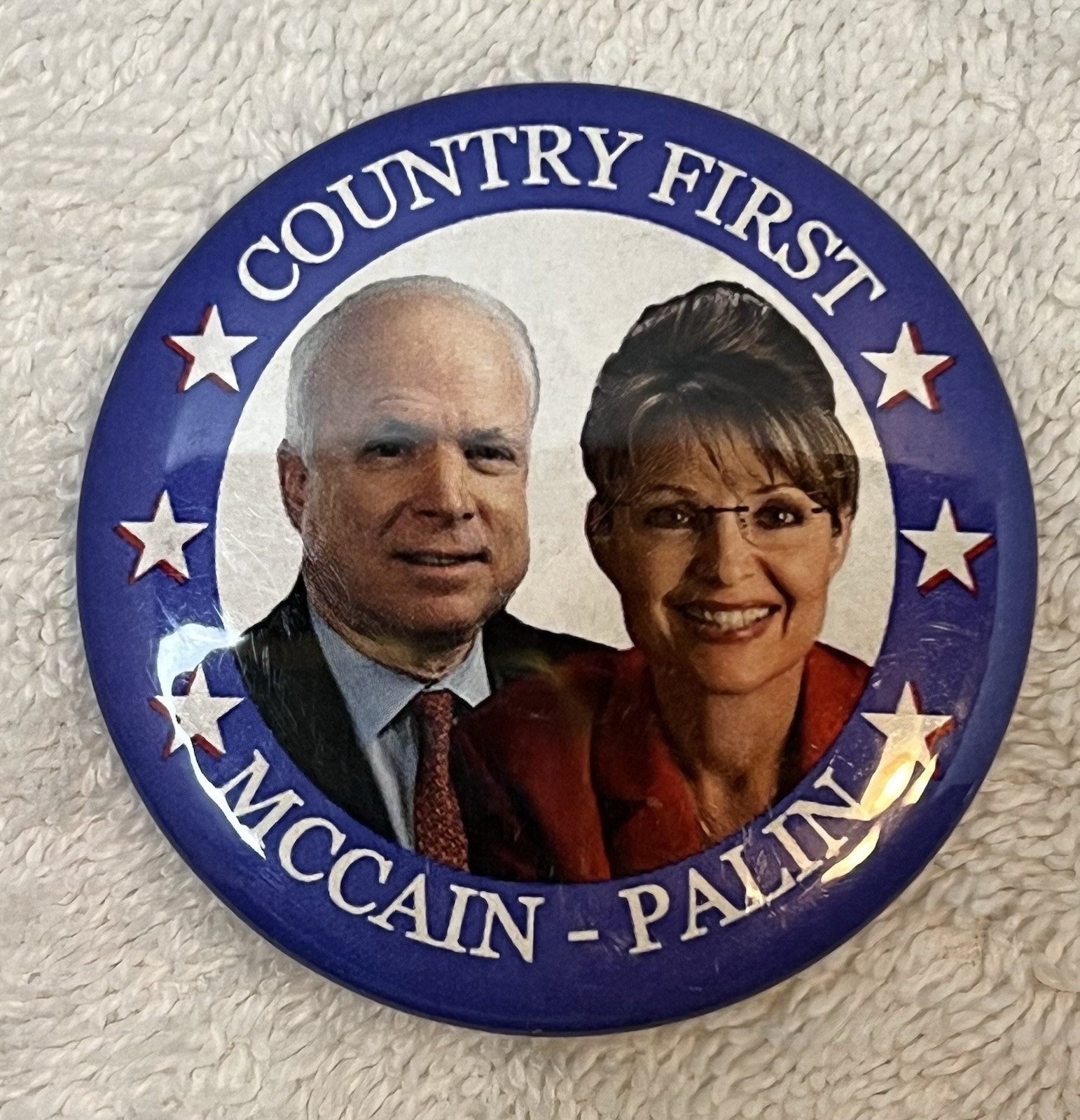 2008 McCain/Palin Republican Presidential Campaign Metal Pinback Buttons Lot/3