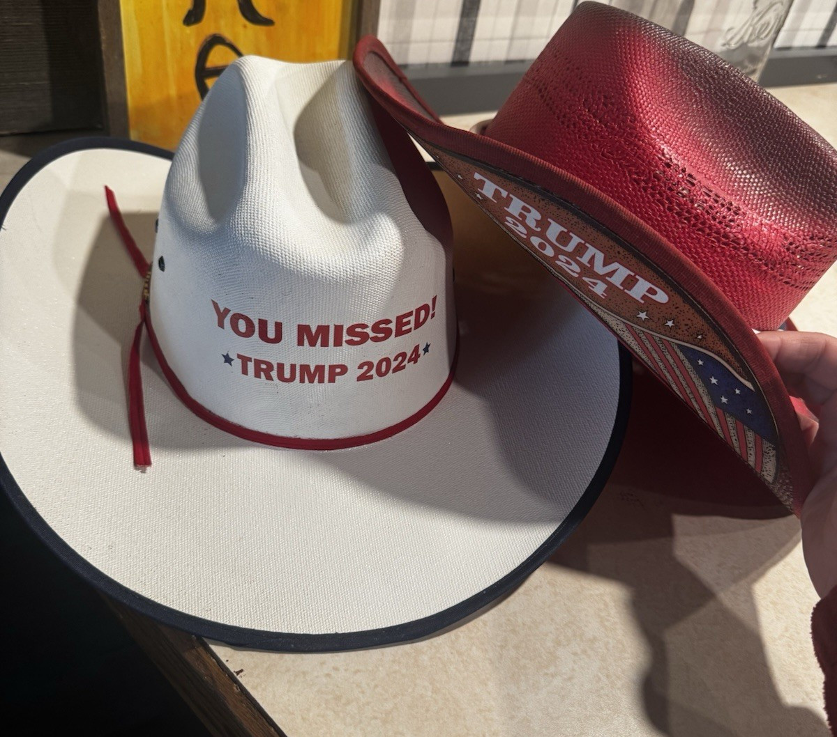 Donald Trump 2024 Politics Cowboy Hat Slogan “YOU MISSED! TRUMP 2024”