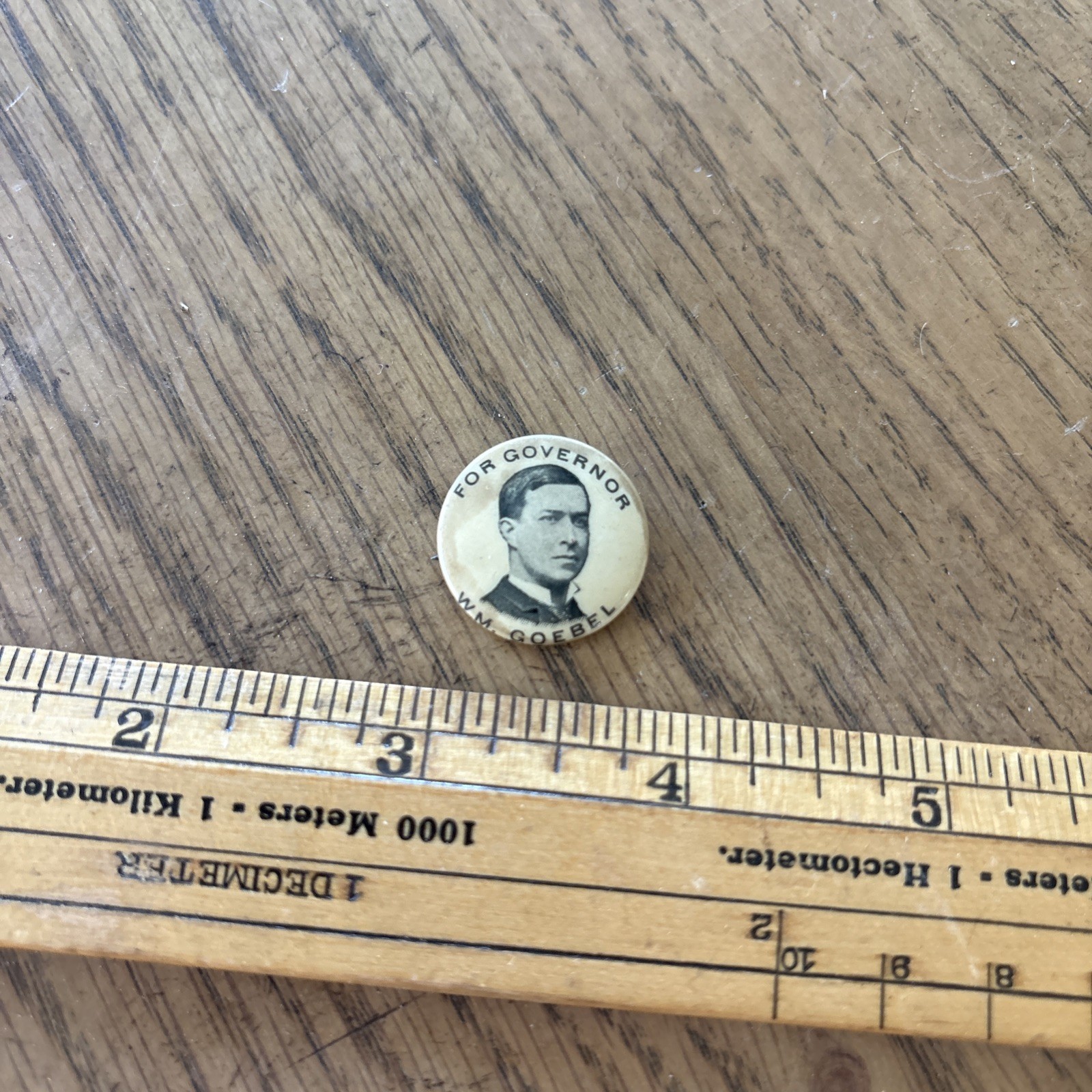 William Goebel 34th Kentucky Governor 1899 RARE political pin button Whitehead