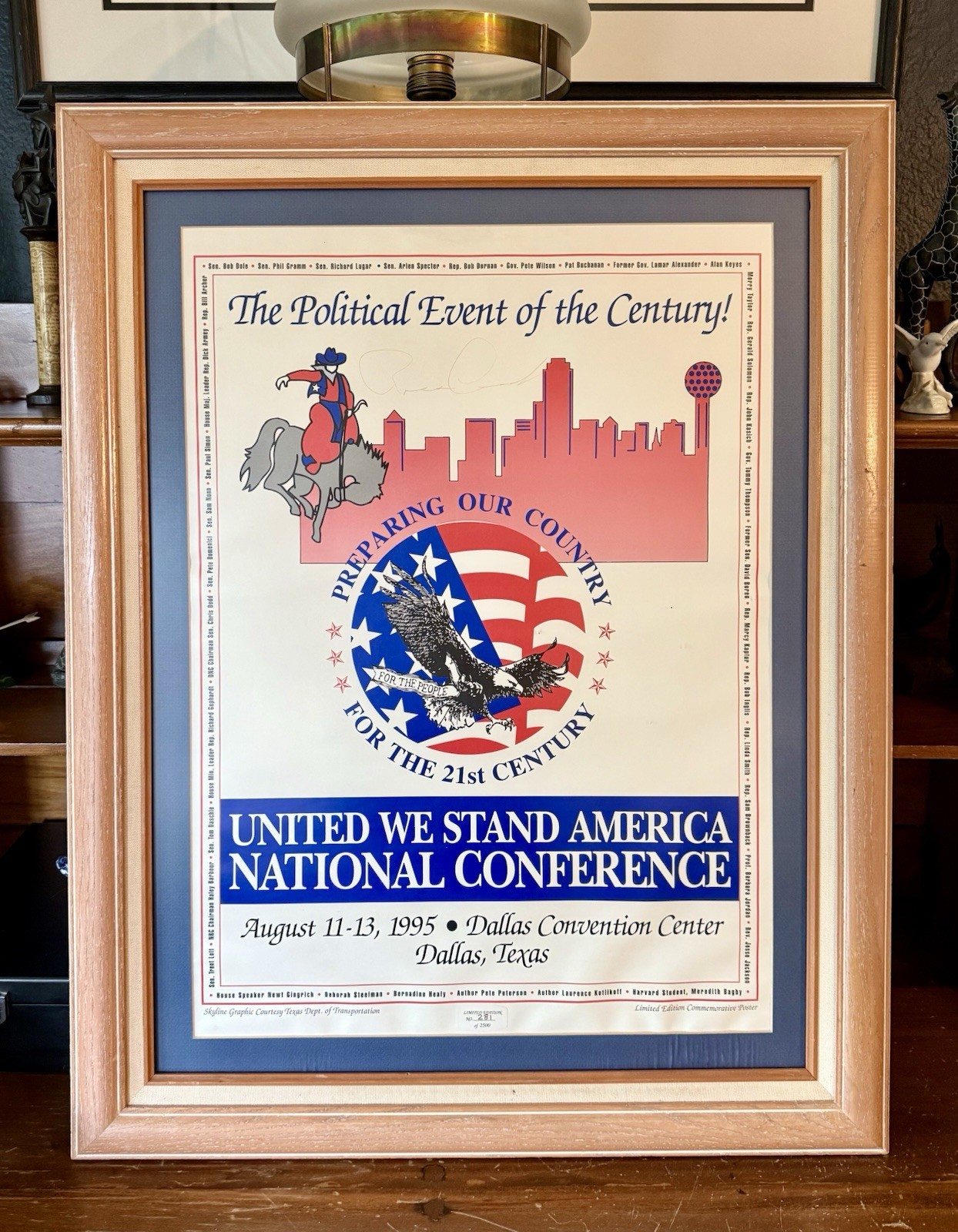 1995 United We Stand America Conf Poster – Ross Perot Signed, Unauthenticated